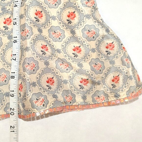 VINTAGE Nanette Lepore | Silk Floral Coquette Rose Print Trumpet Skirt	 | Size 4 - Picture 9 of 11